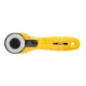 OLFA 45 mm-es körpengével szerelt hobby-textilkés RTY-2C-YELLOW