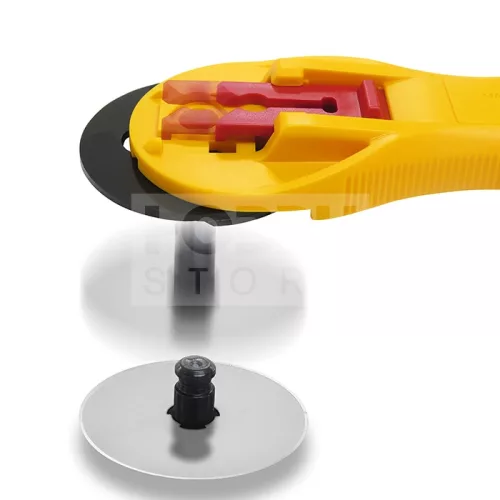 OLFA 45 mm-es körpengével szerelt hobby-textilkés RTY-2C-YELLOW