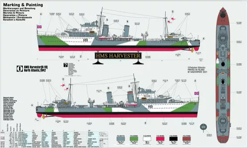 MisterCraft HMS Harvester 1:500 hajómakett – MisterCraft S-98