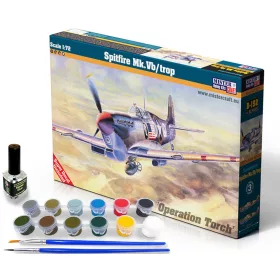 MisterCraft Spitfire Mk. Vb/ trop 1:72 Starter Kit repülőgép makett – MisterCraft SD-192
