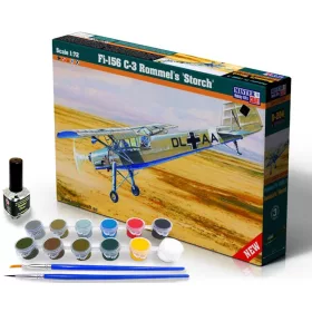 MisterCraft Fi-156 C-3 Rommel Storch 1:72 Starter Kit repülőgép makett – MisterCraft SD-204