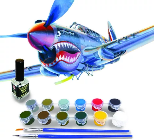 MisterCraft P-40 K Kittyhawk Mk.III 1:72 Starter Kit repülőgép makett – MisterCraft SD-220