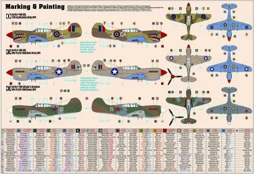 MisterCraft P-40 K Kittyhawk Mk.III 1:72 Starter Kit repülőgép makett – MisterCraft SD-220