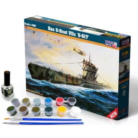 MisterCraft Type VIIC U-boot U-617 1:400 Starter Kit tengeralattjáró makett – MisterCraft SD-290