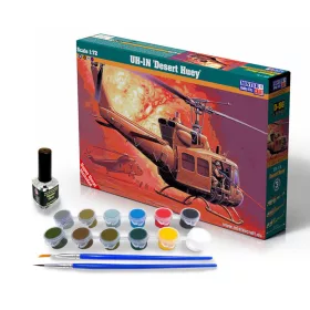 MisterCraft UH-1N Desert Huey 1:72 Starter Kit helikopter makett – MisterCraft SD-56