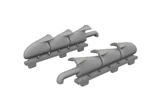 Eduard Accessories Spitfire Mk.Vb w/ fishtail exhausts for Eduard - halfarok típusú kipufogócsonkok