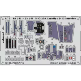   Eduard Accessories MiG-29A Izdeliye 9-12 interior f.Trumpet - MiG-29A 9-12 – belsőtér-részletező készlet, Trumpeter maketthez