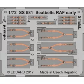   Eduard Accessories Seatbelts RAF early STEEL - korai RAF biztonsági övek – acél fotómaratás