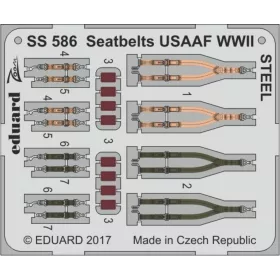   Eduard Accessories Seatbelts USAAF WWII STEEL - II. világháborús USAAF repülőgépekhez – acél fotómaratott biztonsági övek