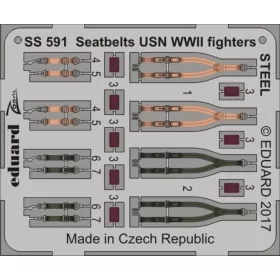   Eduard Accessories Seatbelts USN WWII fighters STEEL - II. világháborús amerikai haditengerészeti vadászgépekhez – acél fotómaratott biztonsági övek