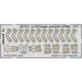   Eduard Accessories Ju 52/3mg4e seatbelts STEEL for Airfix - acél fotómaratott biztonsági övek