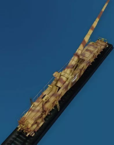 Trumpeter vasúti löveg Leopold 280 mm K5 (E) – 1:35 vasúti makett