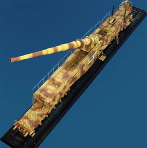 Trumpeter vasúti löveg Leopold 280 mm K5 (E) – 1:35 vasúti makett