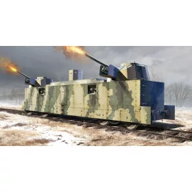   Trumpeter szovjet PL-37 könnyű tüzérségi vasúti kocsi – 1:35 vasúti makett