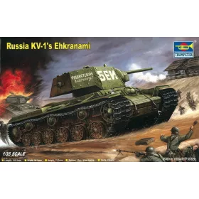   Trumpeter szovjet KV-1 s ekranami kiegészítő páncélzattal – 1:35 harcjármű makett