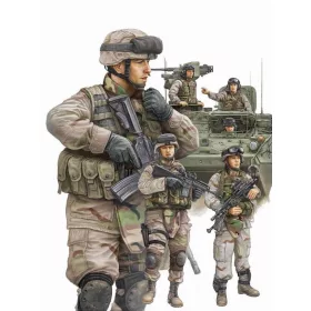   Trumpeter modern amerikai páncélos személyzet és gyalogság – 1:35 figura szett