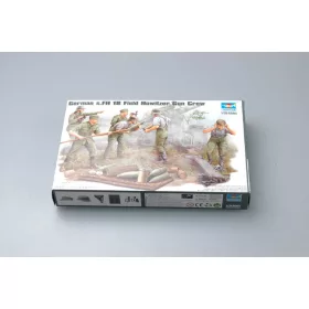   Trumpeter német tábori tarack kezelőszemélyzet – tüzelő helyzetben – 1:35 figura szett