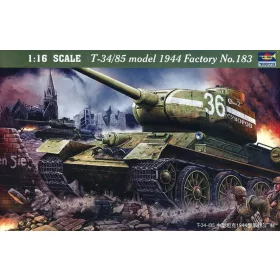   Trumpeter T-34/85 1944 Baunummer 183 – 1:16 harcjármű makett