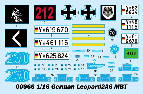 Trumpeter német Leopard 2A6 MBT – 1:16 harcjármű makett