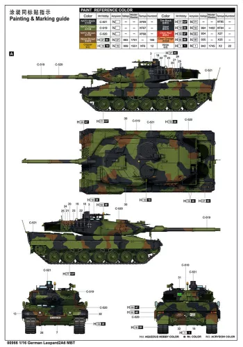 Trumpeter német Leopard 2A6 MBT – 1:16 harcjármű makett