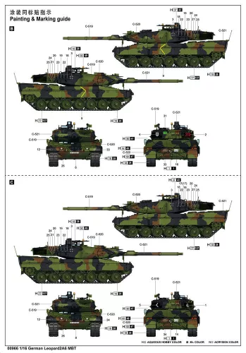 Trumpeter német Leopard 2A6 MBT – 1:16 harcjármű makett