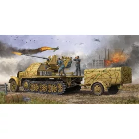  Trumpeter német 3,7 cm Flak 37 – önjáró löveg Sd.Kfz. 7/2 késői változat – 1:35 légvédelmi löveg makett