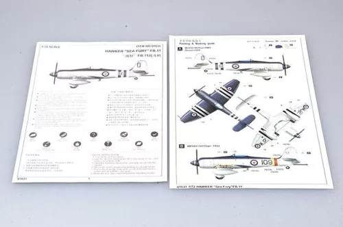 Trumpeter Hawker "Sea Fury" FB.11 – 1:72 repülőgép makett
