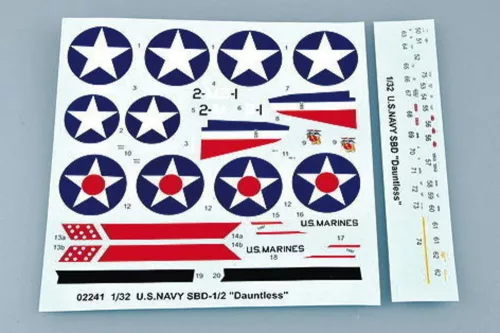Trumpeter SBD-1/2 Dauntless amerikai haditengerészet – 1:32 repülőgép makett