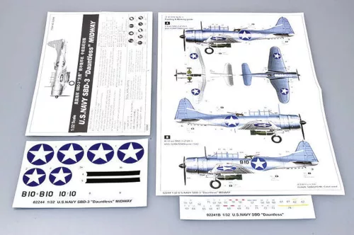 Trumpeter SBD-3 Dauntless Midway amerikai haditengerészet – 1:32 repülőgép makett
