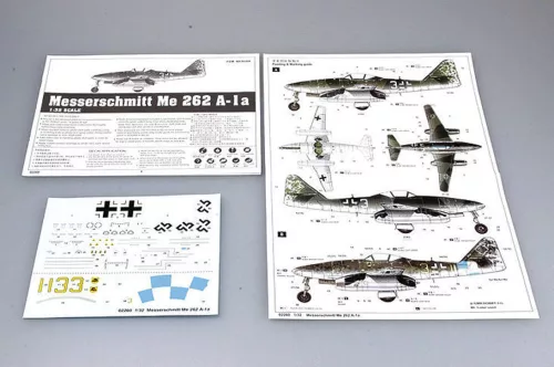 Trumpeter Messerschmitt Me 262 A-1a nehézfegyverzetű változat + R4M rakéták – 1:32 repülőgép makett