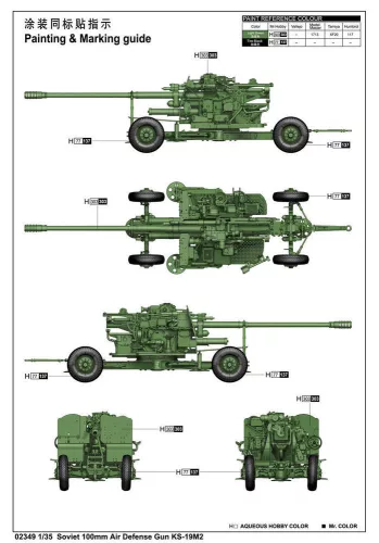 Trumpeter szovjet 100 mm légvédelmi löveg KS-19M2 – 1:35 légvédelmi löveg makett