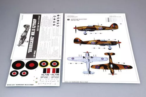 Trumpeter Hurricane MK. II C/TROP – 1:24 repülőgép makett