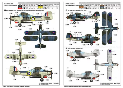 Trumpeter Fairey Albacore torpedóbombázó – 1:48 repülőgép makett
