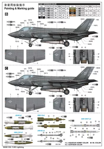 Trumpeter F-35C Lightning – 1:32 repülőgép makett