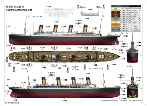 Trumpeter Titanic LED-világítással – 1:200 hajómakett