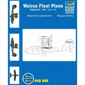   Trumpeter brit Supermarine Walrus hidroplán – 5 db – 1:200 repülőgép makett