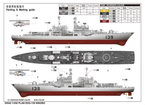 Trumpeter PLAN DDG 139 "NINGBO" – 1:350 hajómakett