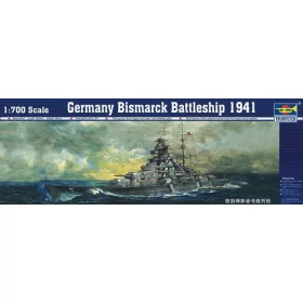 Trumpeter csatahajó Bismarck 1941 – 1:700 hajómakett