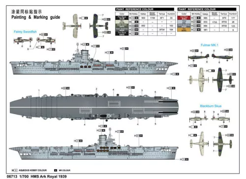 Trumpeter HMS Ark Royal 1939 – 1:700 repülőgép-hordozó makett