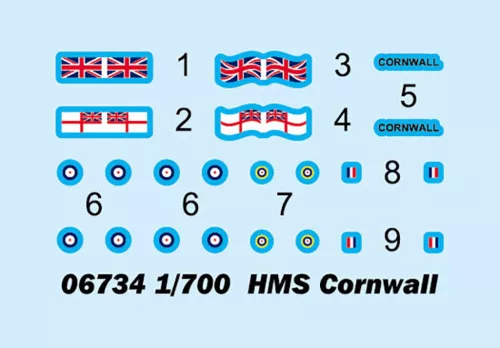 Trumpeter HMS Cornwall – 1:700 hajómakett