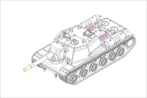 Trumpeter szovjet SU-152 nehéz önjáró löveg – késői változat – 1:72 tüzérségi makett
