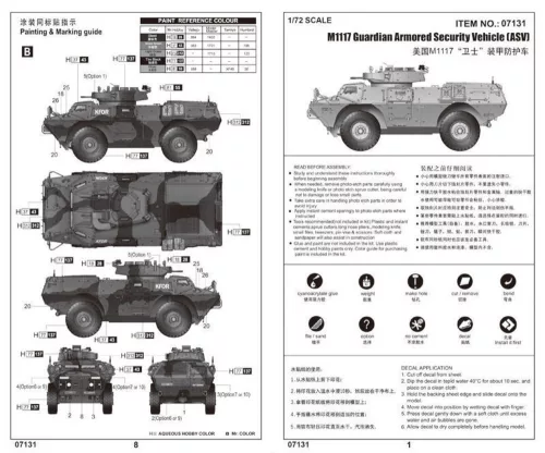 Trumpeter M1117 Guardian páncélozott biztonsági jármű (ASV) – 1:72 harcjármű makett