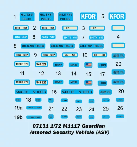 Trumpeter M1117 Guardian páncélozott biztonsági jármű (ASV) – 1:72 harcjármű makett
