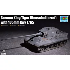   Trumpeter német King Tiger – Henschel torony + 10,5 cm KwK L/65 – 1:72 harcjármű makett