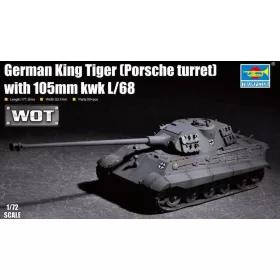   Trumpeter német King Tiger – Porsche torony + 10,5 cm KwK L/68 – 1:72 harcjármű makett
