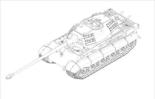 Trumpeter német King Tiger – Porsche torony + 10,5 cm KwK L/68 – 1:72 harcjármű makett