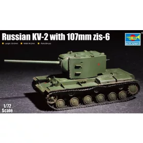   Trumpeter szovjet KV-2 + 107 mm ZiS-6 – 1:72 harcjármű makett