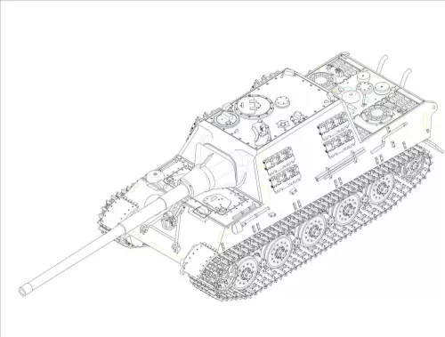 Trumpeter német Jagdtiger 128 mm PaK 44 L/61 löveggel – 1:72 harcjármű makett