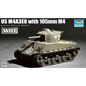   Trumpeter amerikai M4A3E8 + 105 mm M4 – 1:72 harcjármű makett