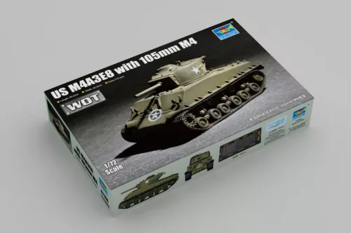 Trumpeter amerikai M4A3E8 + 105 mm M4 – 1:72 harcjármű makett